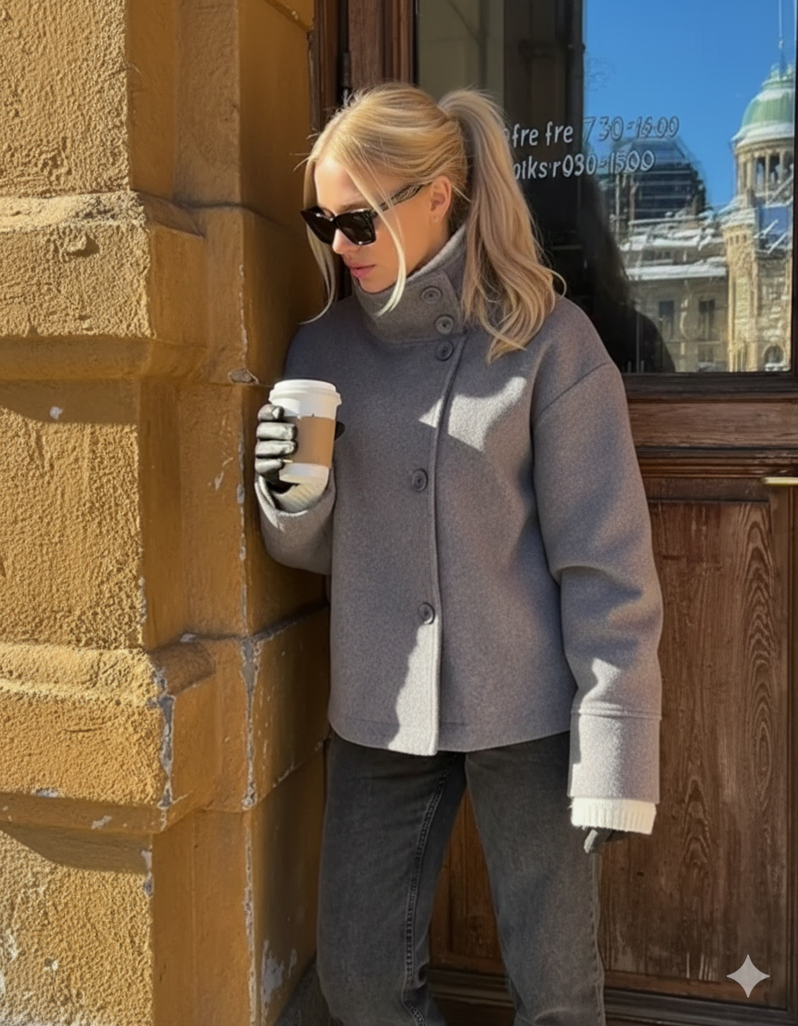 Rosalia Elegant High-Collar Jacket