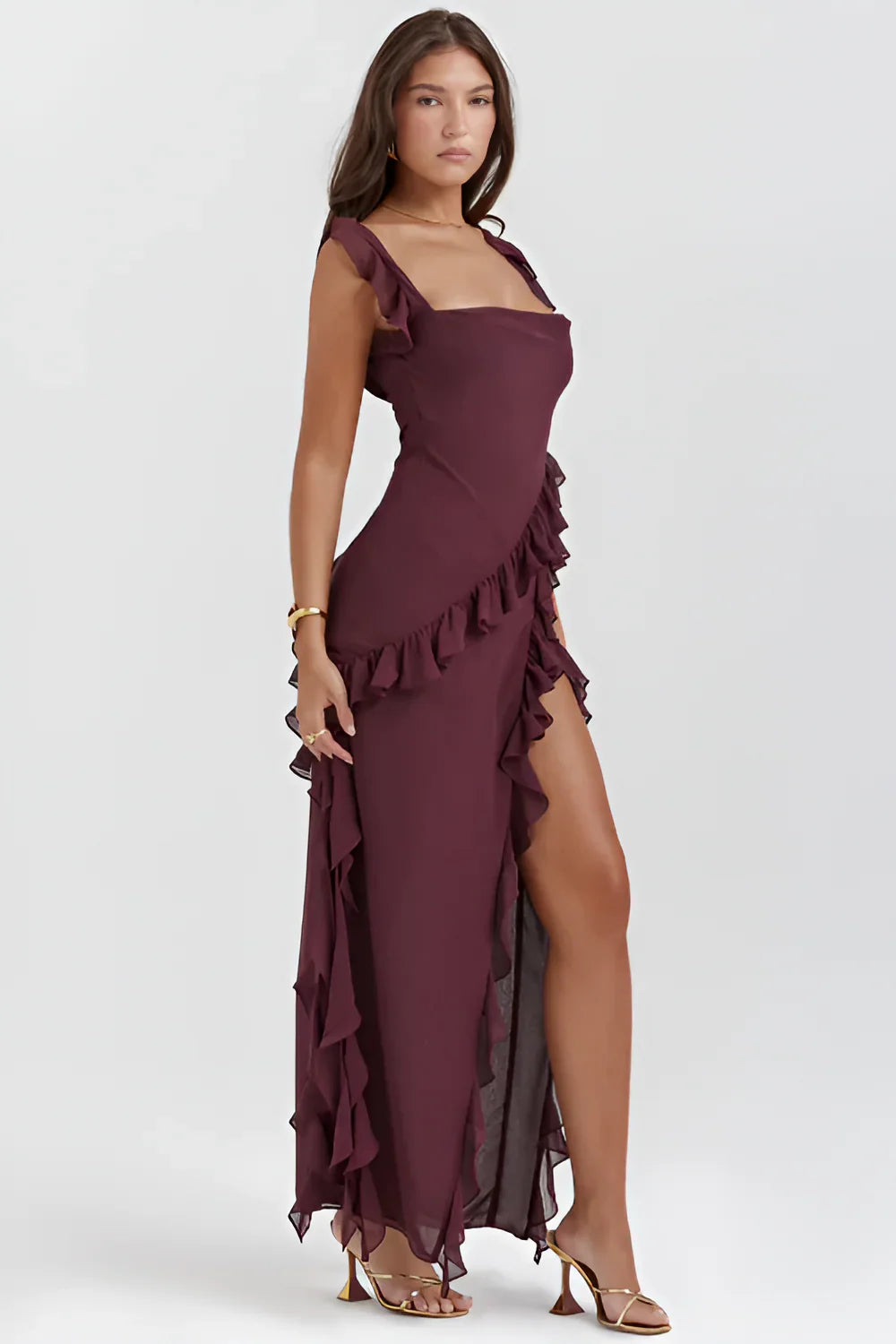 Sophisticated Ruffle Maxi Dress