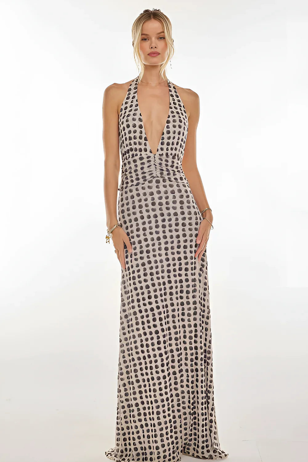Camoni Polka Dot Diary Maxi Dress