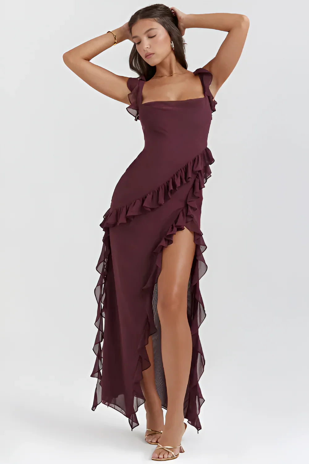 Sophisticated Ruffle Maxi Dress