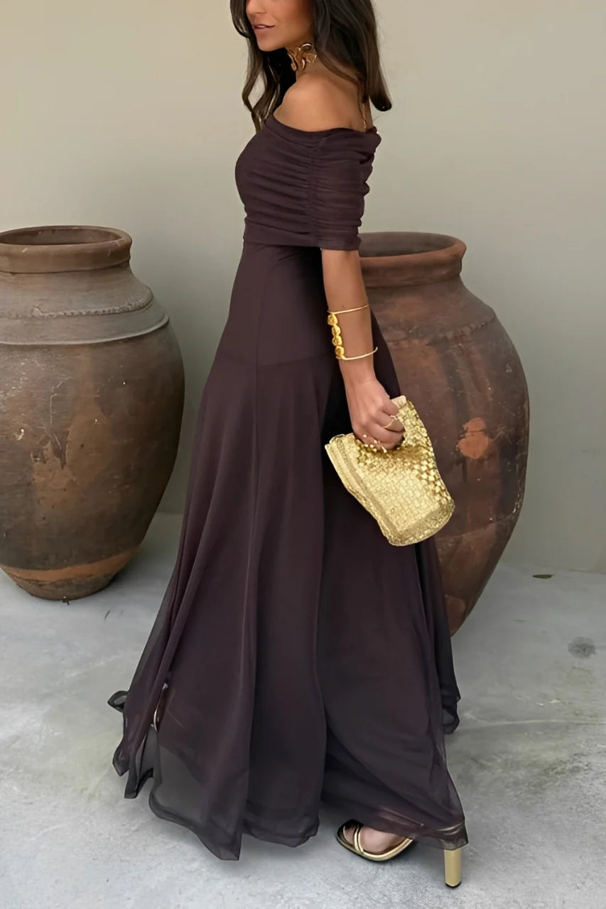 Toledo One Shoulder Mesh Maxi Dress