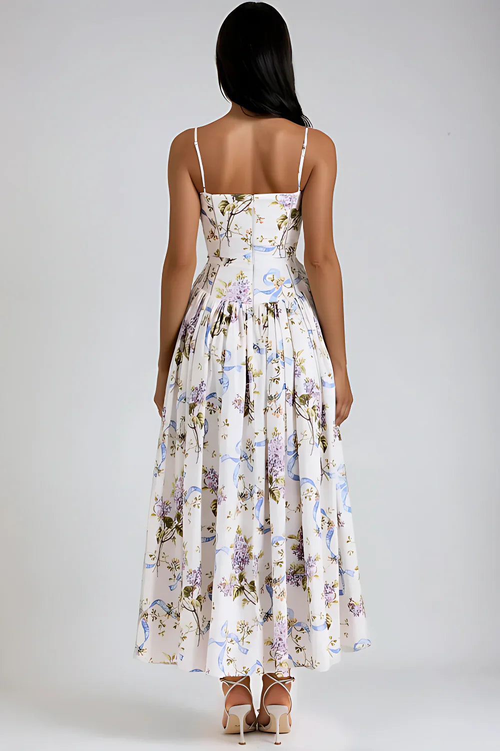Seraphina Midi Dress – Off-White Floral