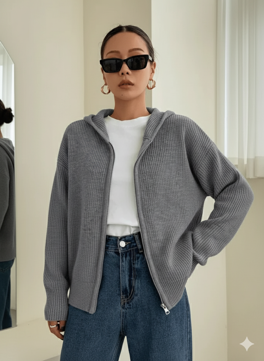 Warmth & Whispers - Autumn Cardigan Hoodie