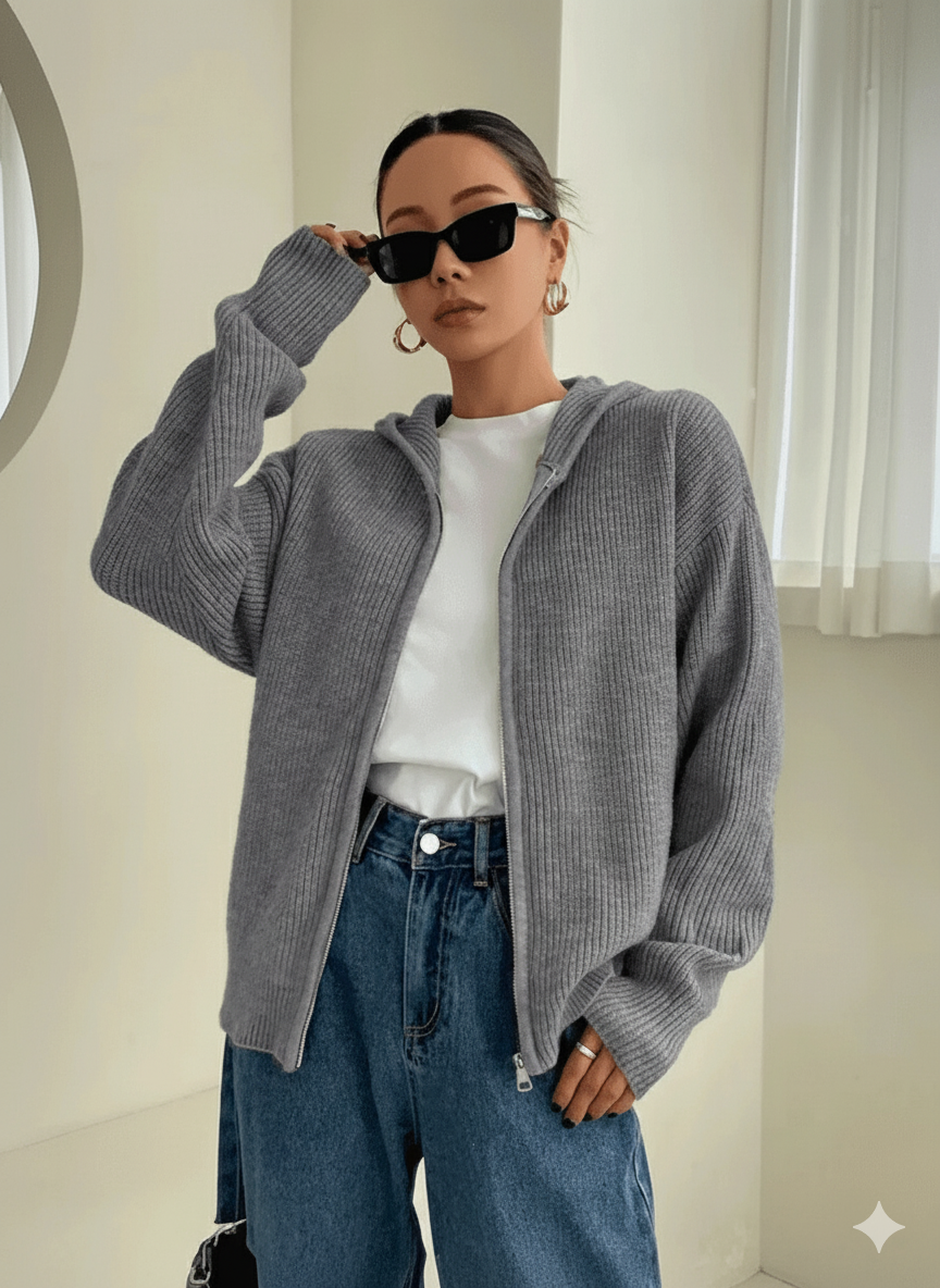 Warmth & Whispers - Autumn Cardigan Hoodie