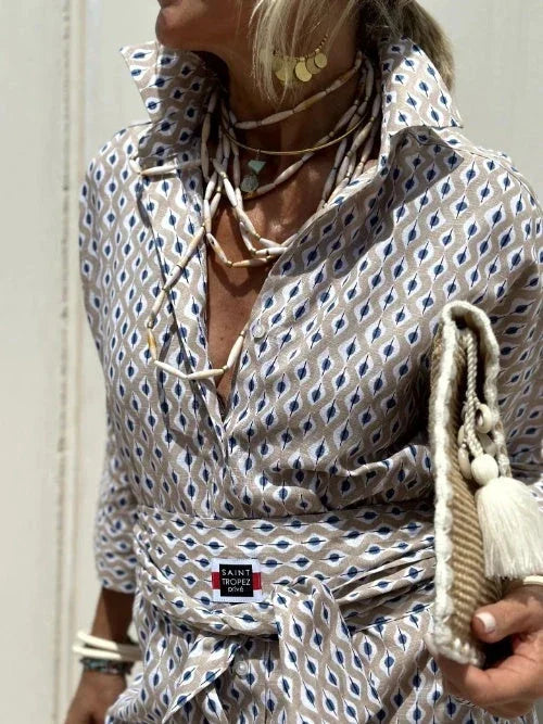 Lureza – Elegant Fluid Shirt Dress