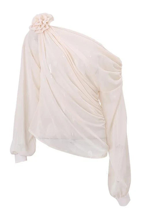 Flower – Artistic Elegance in a One-Shoulder Design