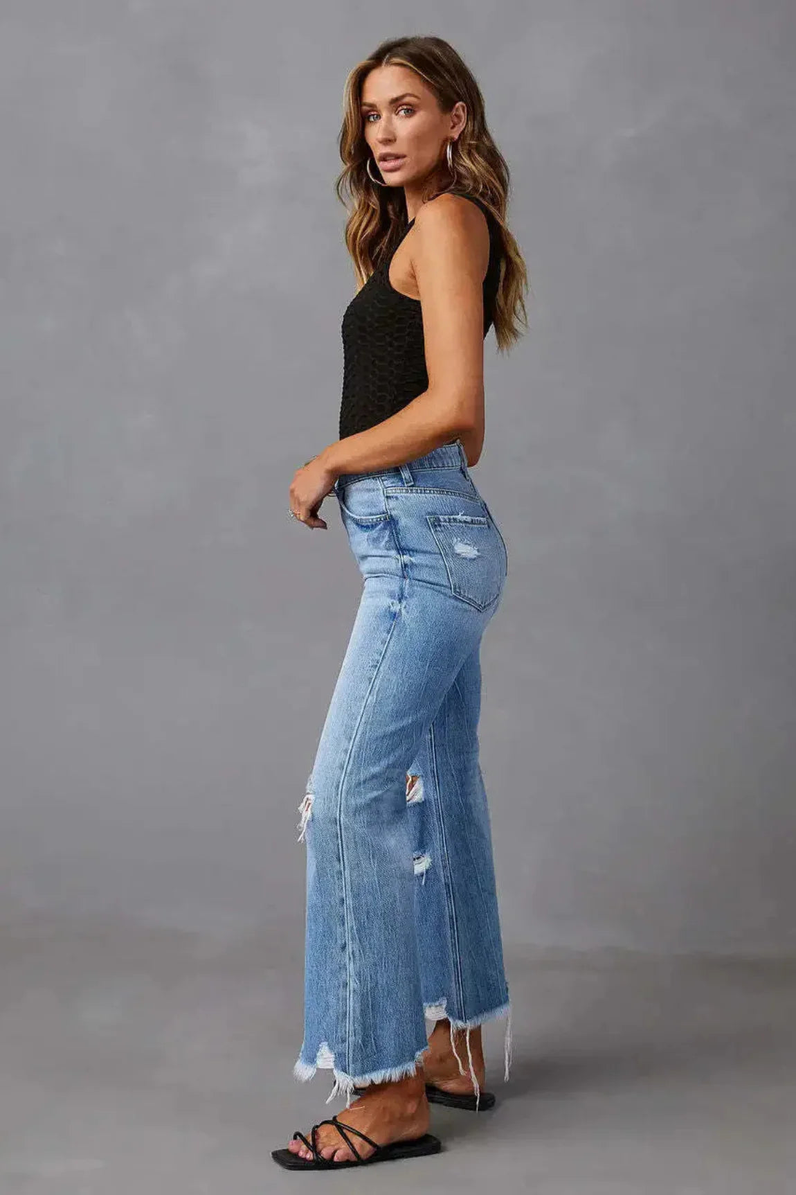 Frayed – Hem Flare Jeans