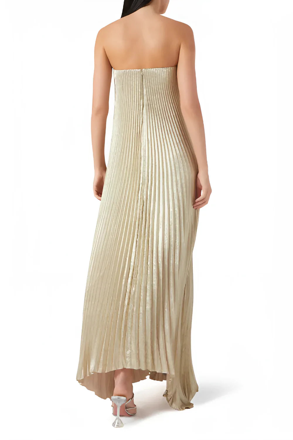 Gold Strapless Evening Dress