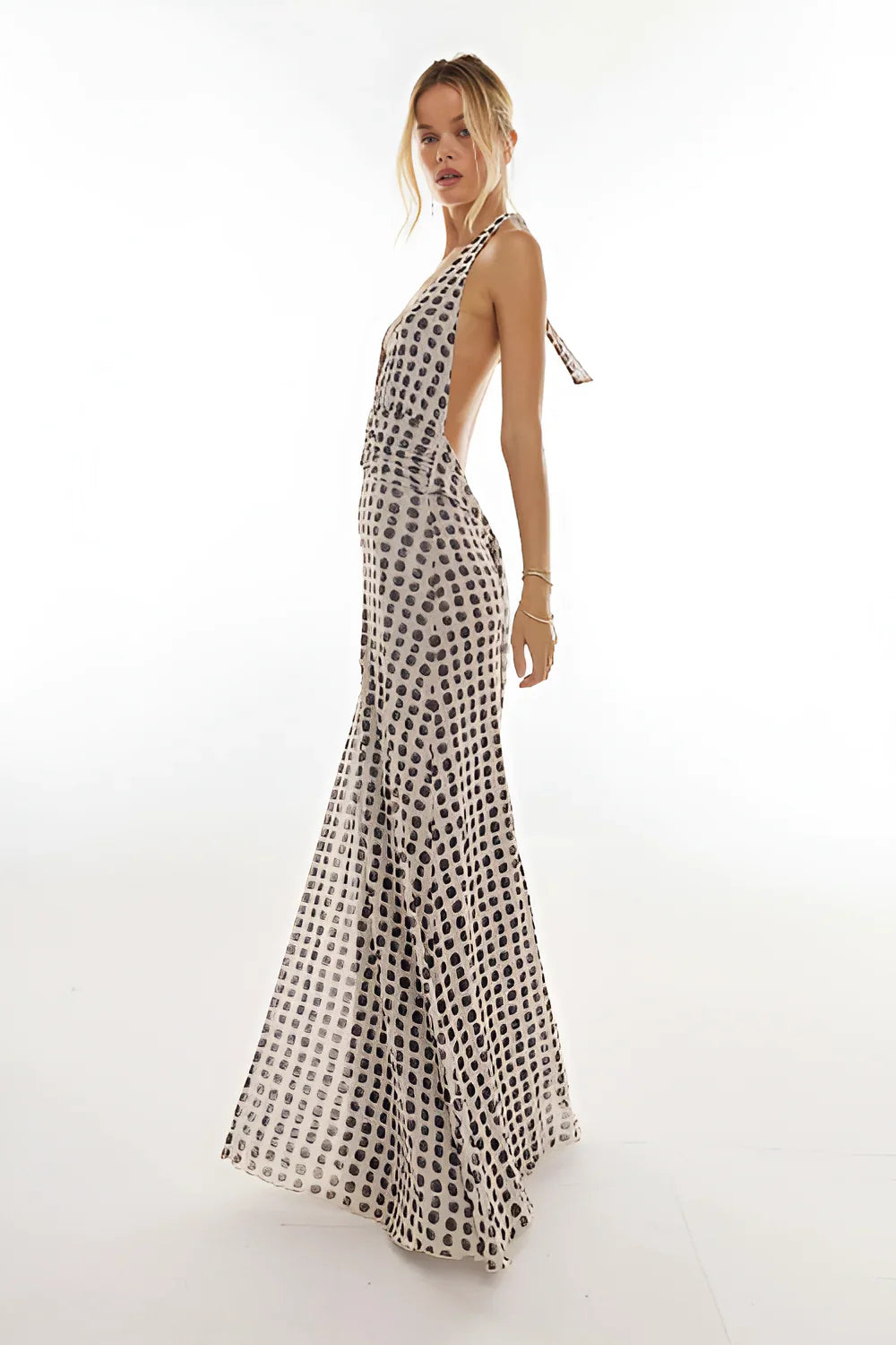 Camoni Polka Dot Diary Maxi Dress