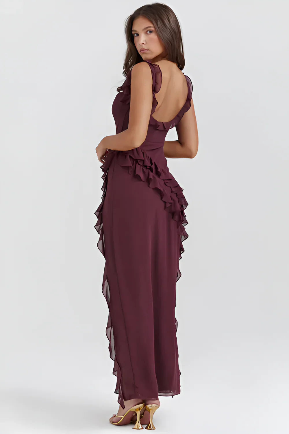 Sophisticated Ruffle Maxi Dress