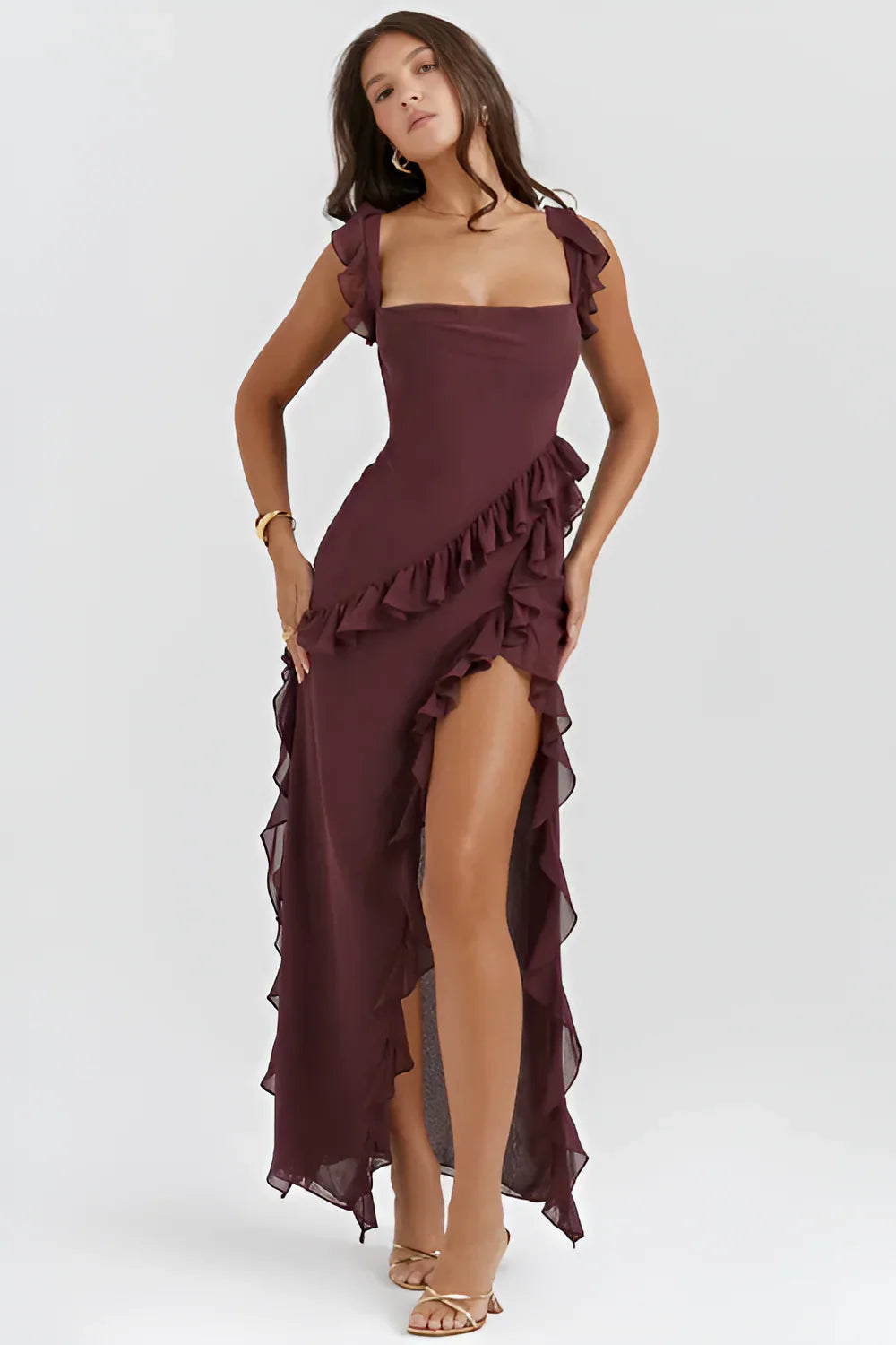 Sophisticated Ruffle Maxi Dress