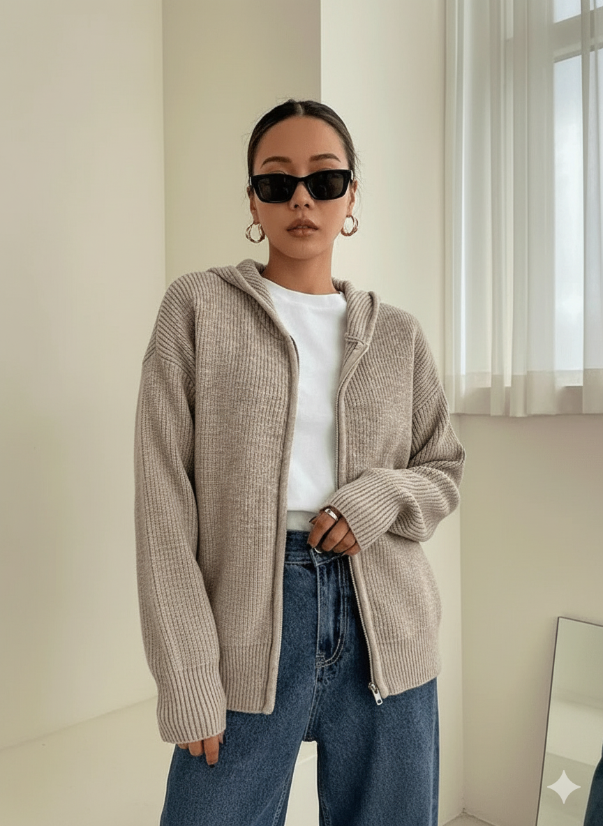 Warmth & Whispers - Autumn Cardigan Hoodie