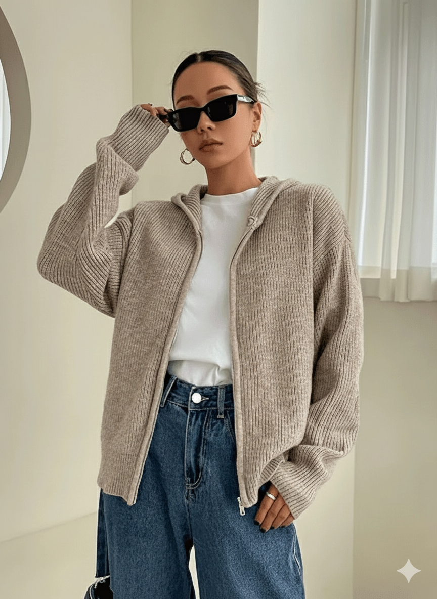 Warmth & Whispers - Autumn Cardigan Hoodie