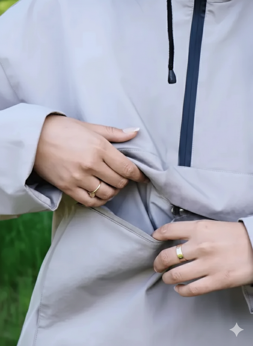 Cerulean Veil Windbreaker — Lightweight, Waterproof & Weather-Resistant