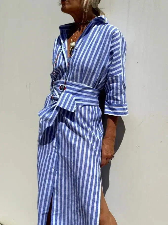 Lureza – Elegant Fluid Shirt Dress