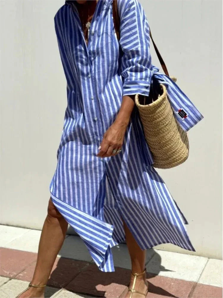 Lureza – Elegant Fluid Shirt Dress