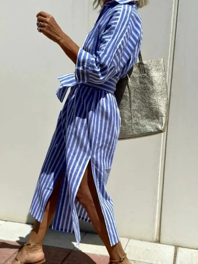 Lureza – Elegant Fluid Shirt Dress