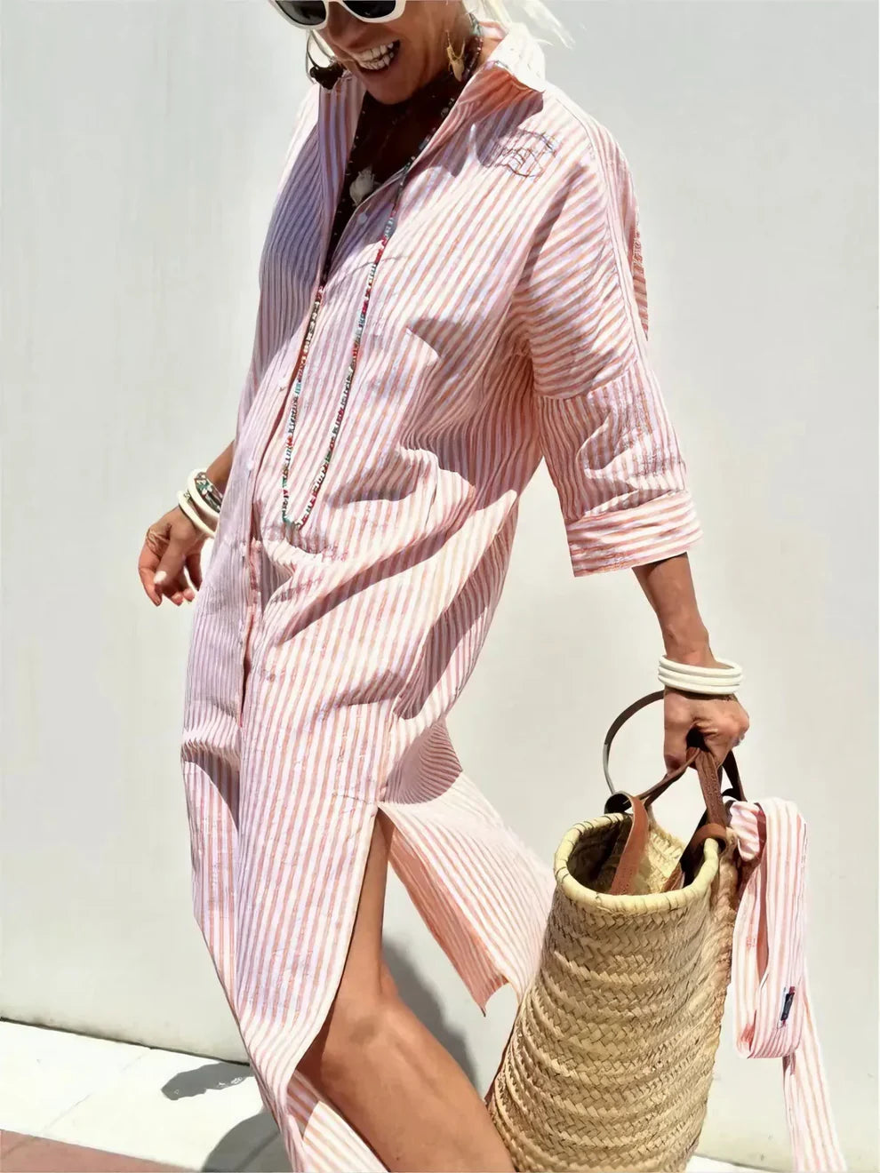 Lureza – Elegant Fluid Shirt Dress