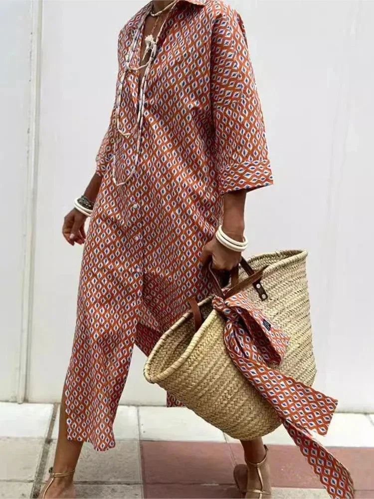 Lureza – Elegant Fluid Shirt Dress