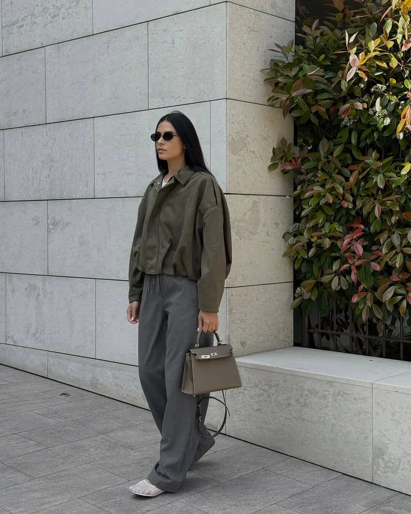 Lara Suede Bomber Jacket